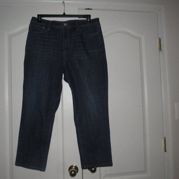 Talbots Denim - TALBOTS Flawless High Waist Straight Ankle Dark Wash Jeans Size 14